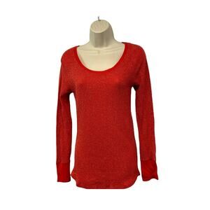 No Boundaries Womens Thermal Top Long Sleeve Shirt Sparkly Waffle Knit Medium